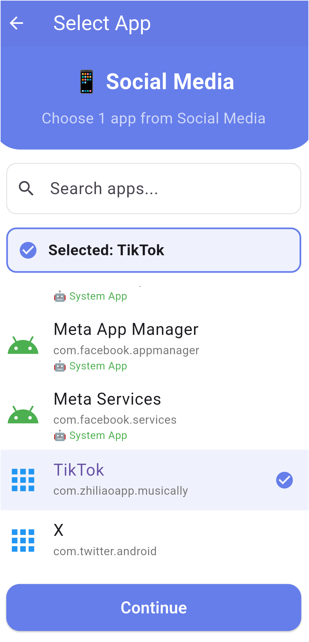 Select app