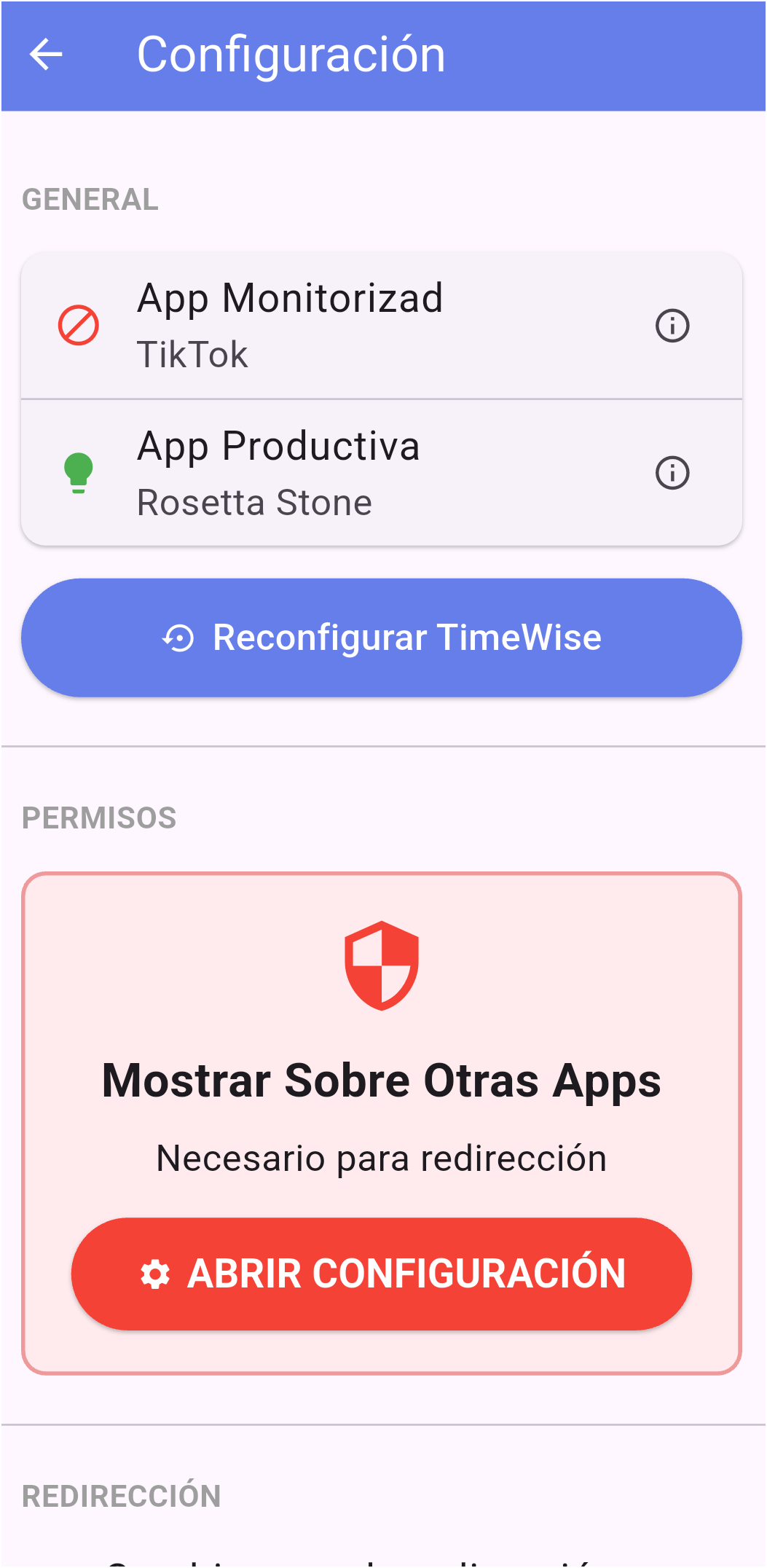 Configuración - permisos