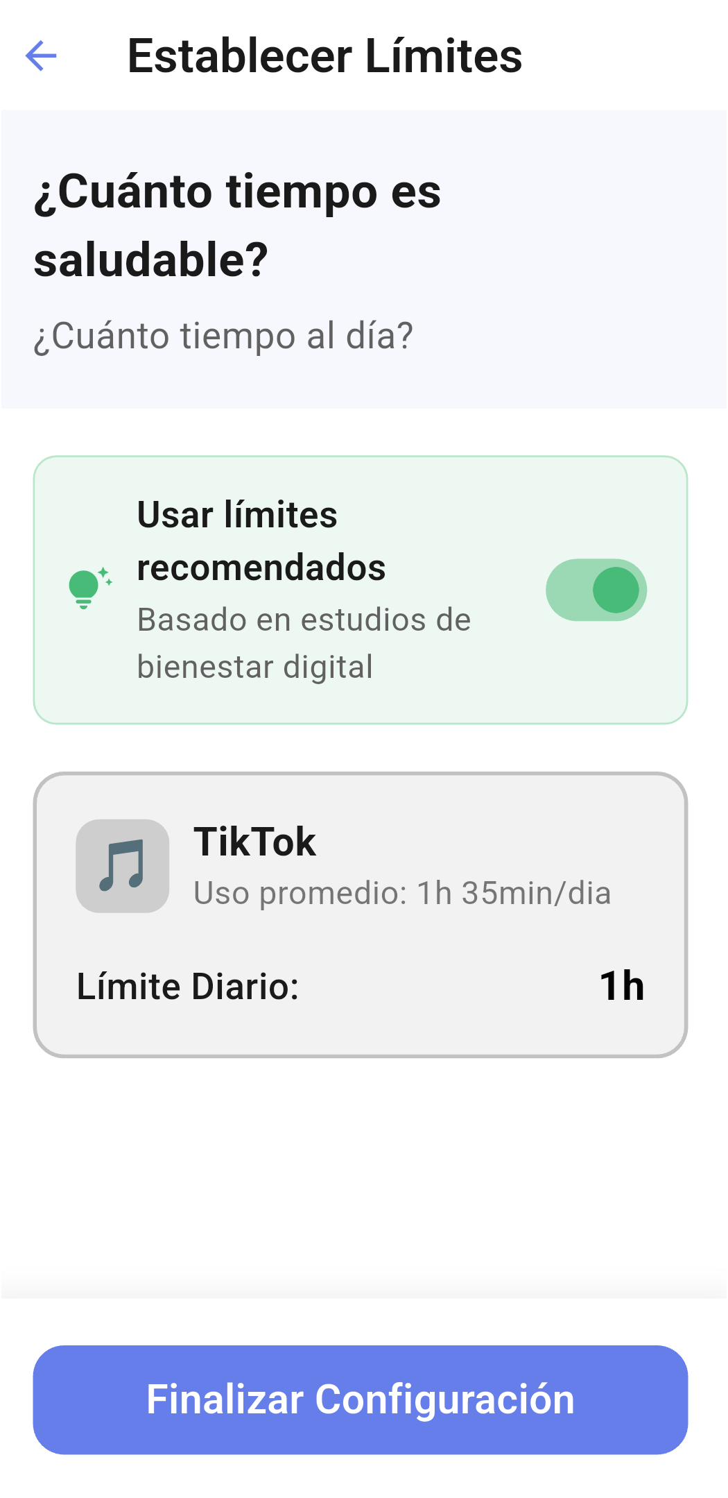 Establecer límites - recomendado