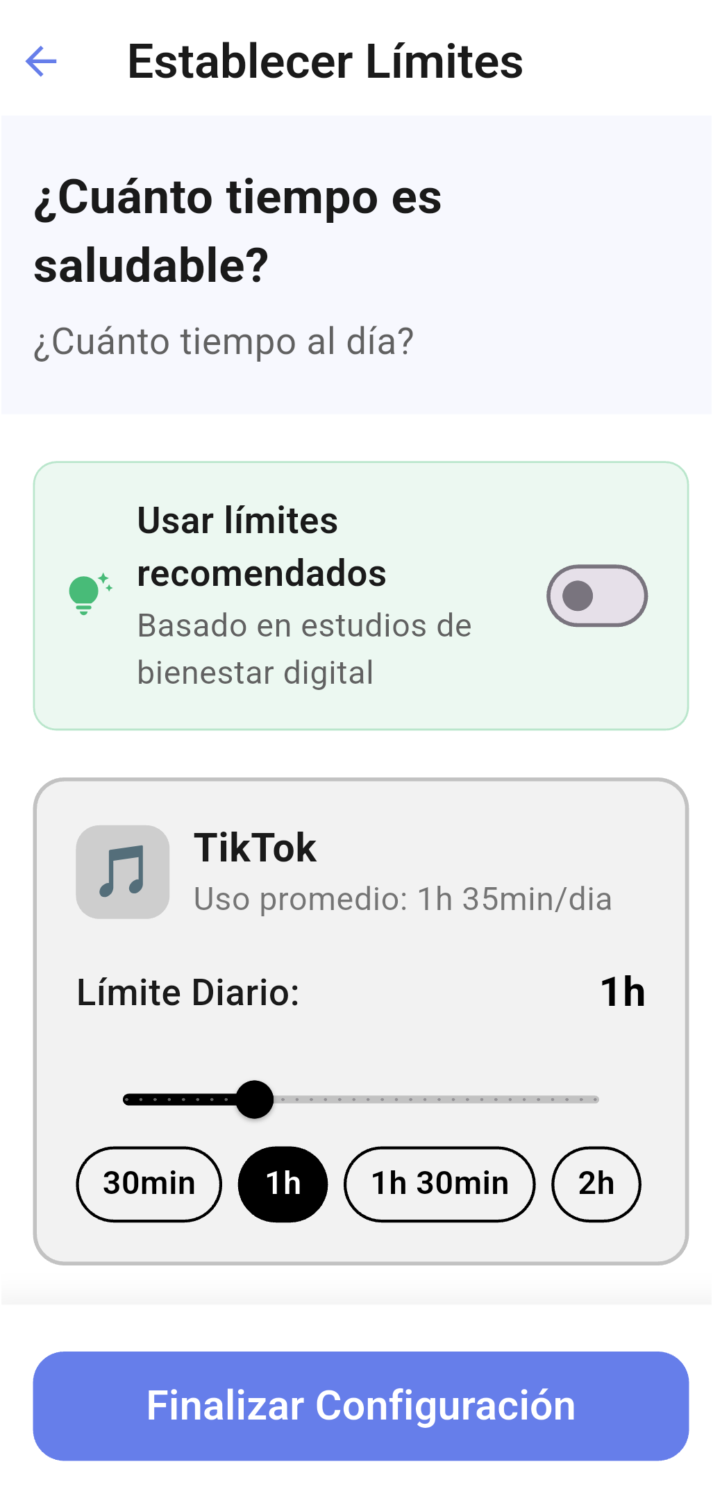 Establecer límites - personalizado