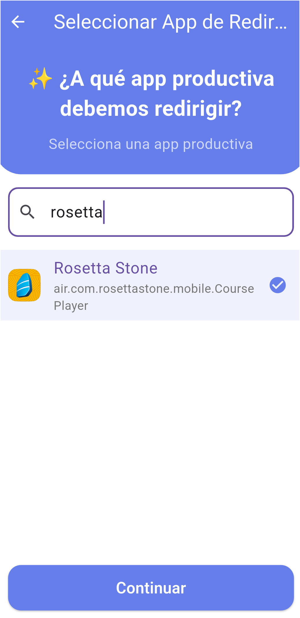 Seleccionar app productiva