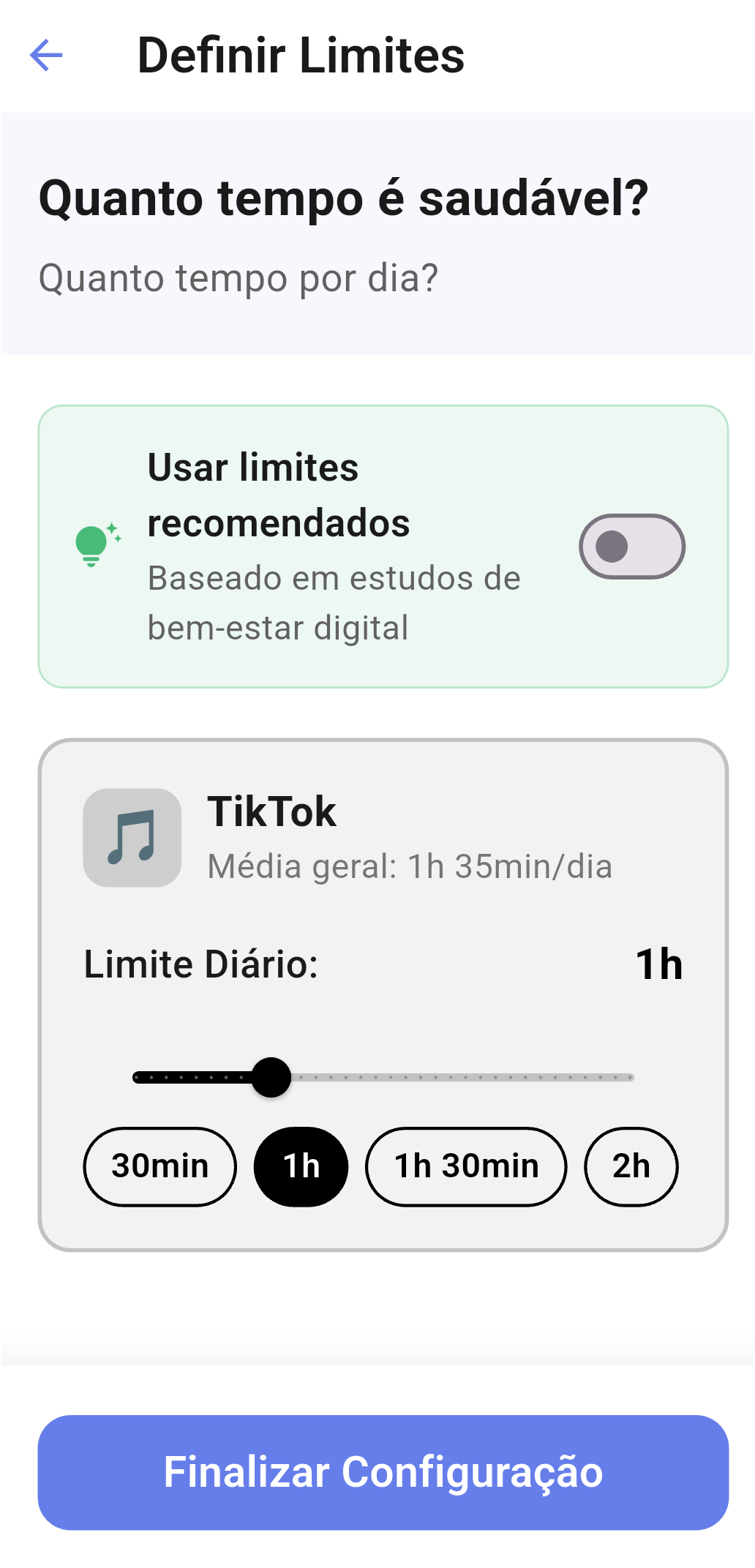 Definir limites - personalizado